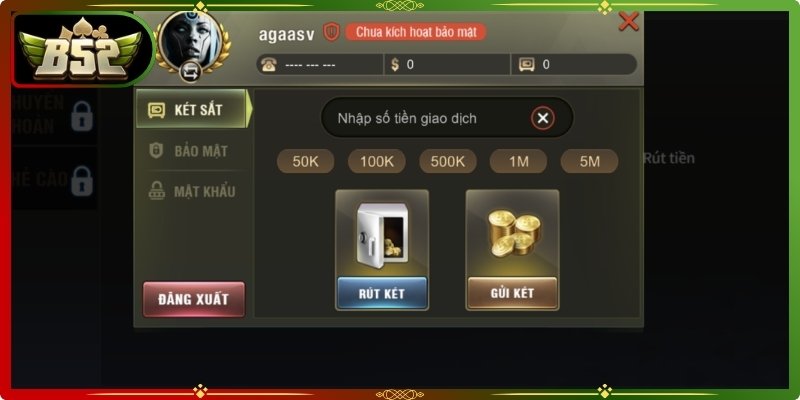 Rút Tiền B52Club 3 Rút an toàn qua ví thẻ cào